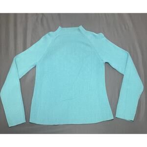 Relativity Turquoise Knit Pullover Ribbed Mock Neck Women’s Sz Medium Stretchy